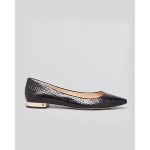 TORY BURCH Bedford Black Snakeskin Pointed Toe Flats 8.5